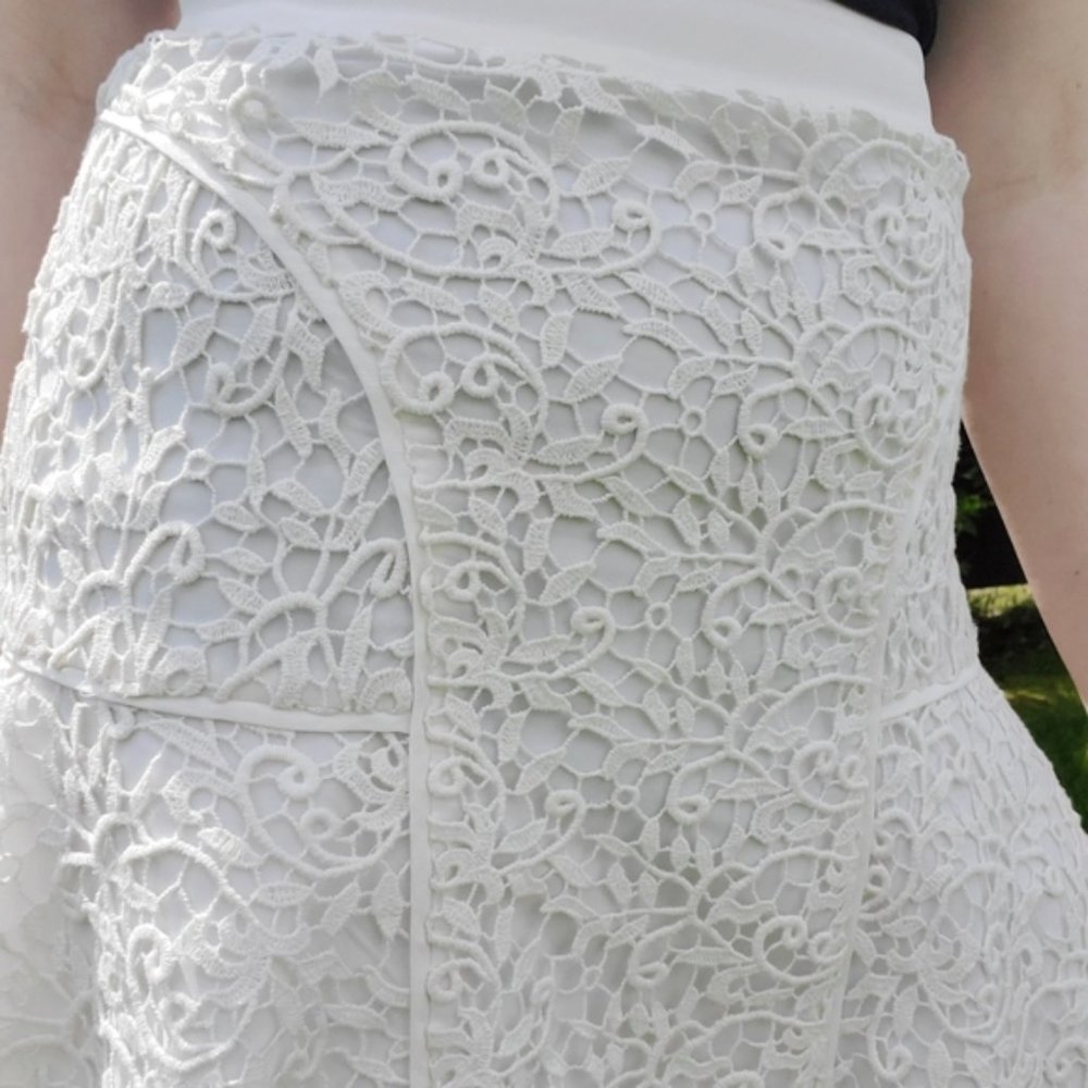 Rebecca Taylor white crochet mini skirt - Picture 2 of 10